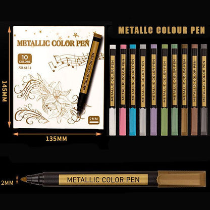 10Pcs/Set Waterproof  Paint Pens for Art on Metal Glass & Rock