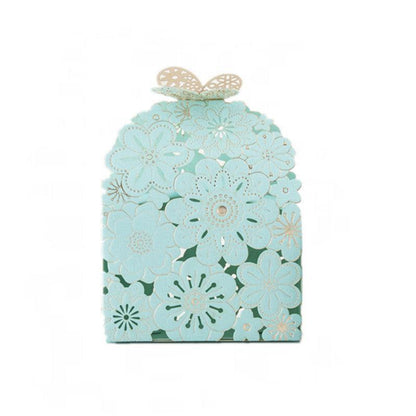 Laser Cut Wedding Favour Candy Gift Boxes Party Decoration Floral Design 12 Pack - Pink.