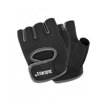 L Size Aolikes Sports Gloves Weight Lifting Exercise Training Workout Bike Riding - Black+Pink.