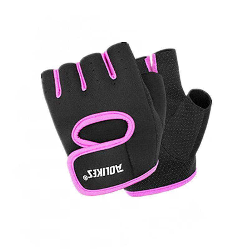 M Size Sports Gloves Weight Lifting Exercise Training Workout Bike Riding Men Women - Black+Grey.