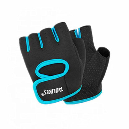 L Size Aolikes Sports Gloves Weight Lifting Exercise Training Workout Bike Riding - Black+Grey.