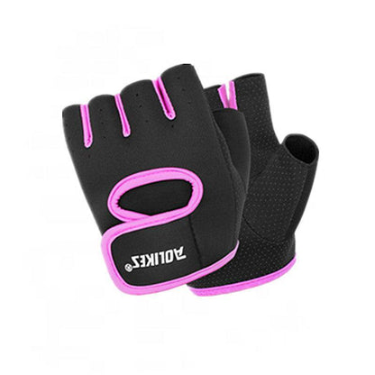 L Size Aolikes Sports Gloves Weight Lifting Exercise Training Workout Bike Riding - Black+Grey.