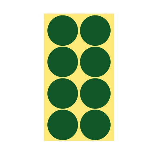 8/13/25/50mm Colour Sticker Dots Adhesive Round Labels Circular Scrapbooking Green - 13mm 132 Dots - 1 Sheet.