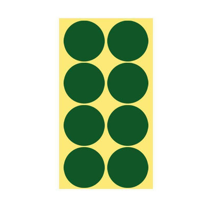 8/13/25/50mm Colour Sticker Dots Adhesive Round Labels Circular Scrapbooking Green - 25mm 40 Dots - 1 Sheet.