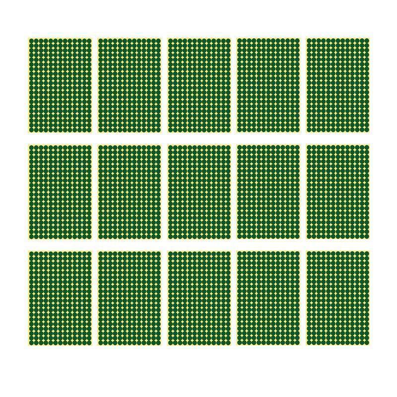 8/13/25/50mm Colour Sticker Dots Adhesive Round Labels Circular Scrapbooking Green - 25mm 40 Dots - 1 Sheet.