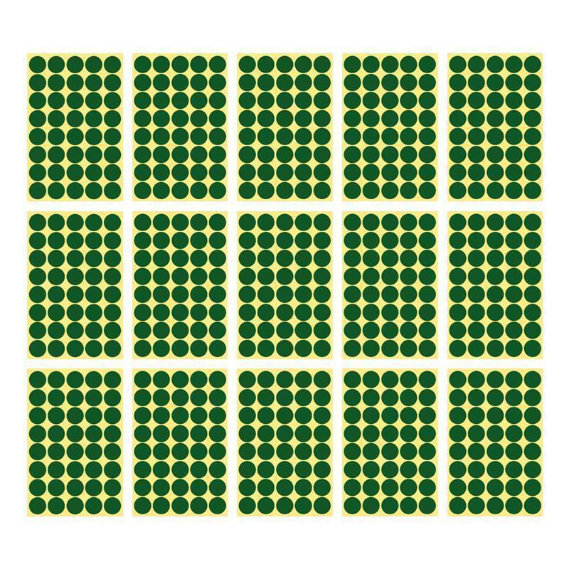 8/13/25/50mm Colour Sticker Dots Adhesive Round Labels Circular Scrapbooking Green - 25mm 40 Dots - 1 Sheet.