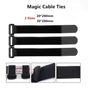 Magic Cable Ties Reusable Winder Coded Organiser Cords Hook Loop Black - 20*300mm  20PCS.