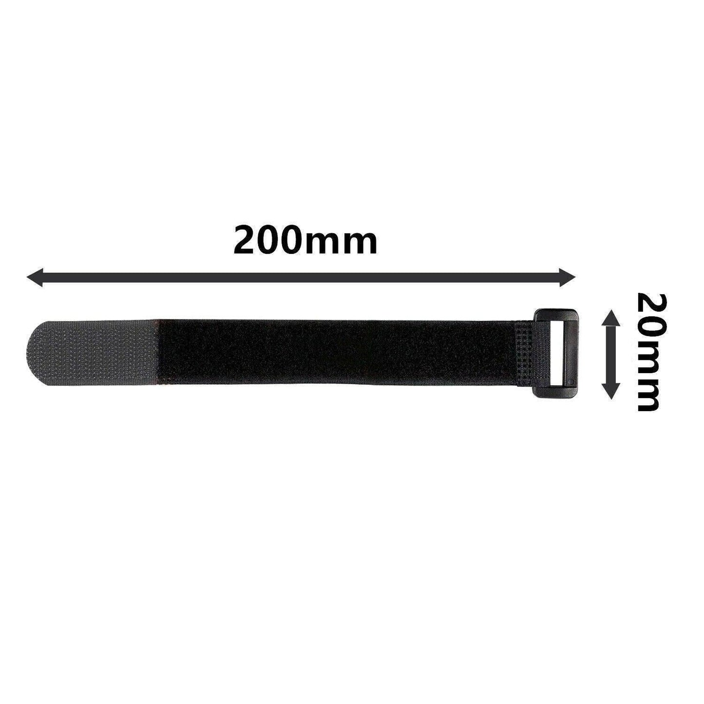 Magic Cable Ties Reusable Winder Coded Organiser Cords Hook Loop Black - 20*300mm  20PCS.