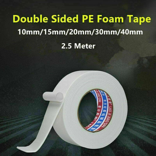 Double Sided White Pe Foam Sticky Tape Mounting Diy Craft Strong Adhesive 2.5M - 15mm*2.5m.