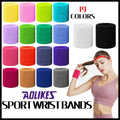 Sport Cotton Wristband Wrist Band Sweatband Sweat Training Tennis Gym Yoga - Grey