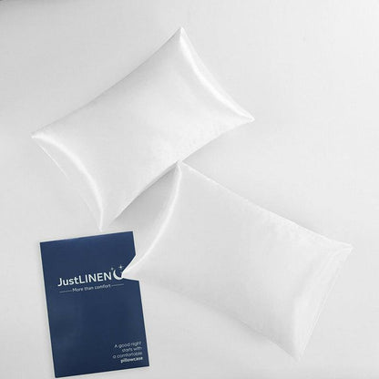 2 Pack Satin Pillowcases Luxury Soft Cushion Covers Bedroom Home Decor - Light Purple