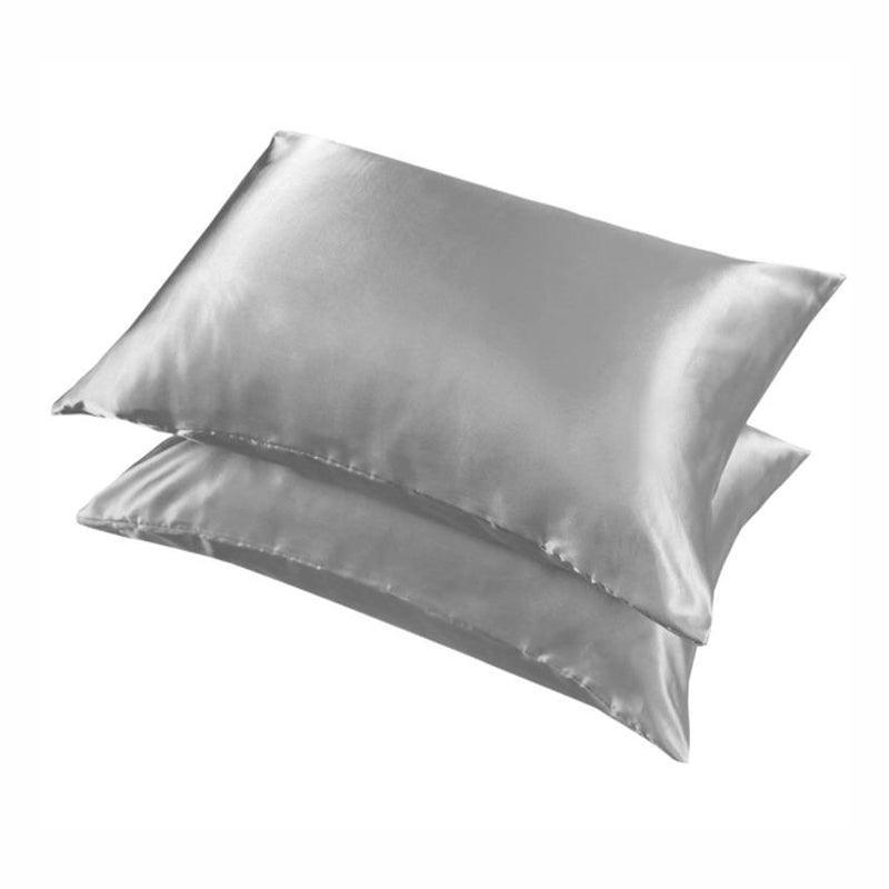 2 Pack Satin Pillowcases Luxury Soft Cushion Covers Bedroom Home Decor - Light Purple