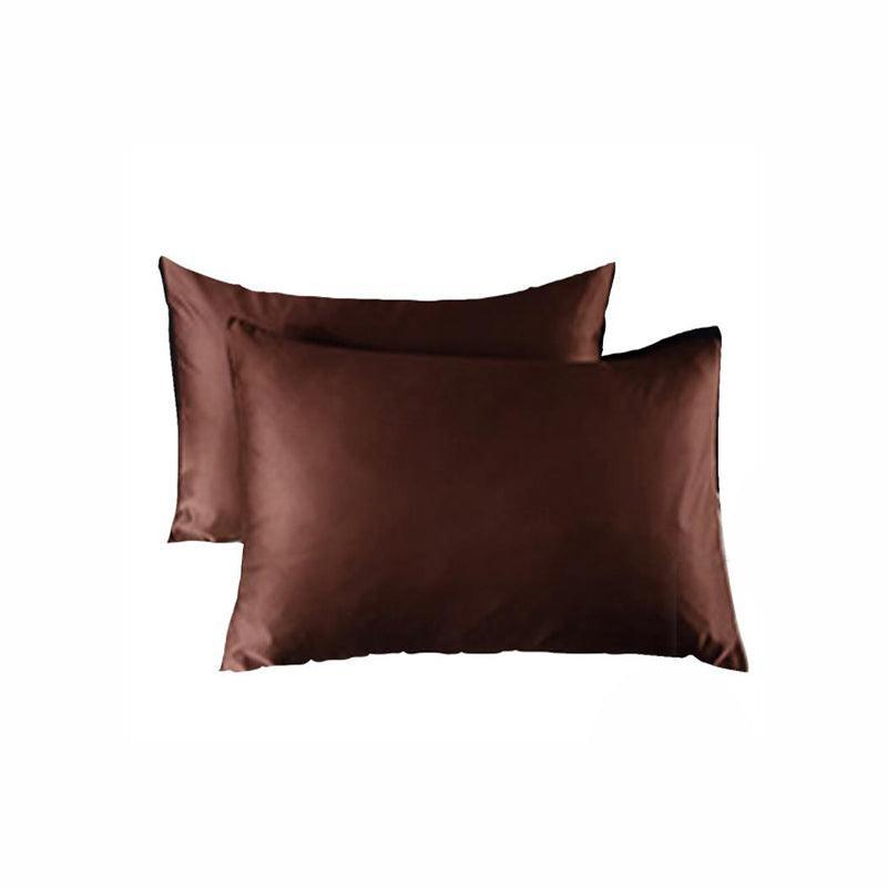 2 Pack Satin Pillowcases Luxury Soft Cushion Covers Bedroom Home Decor - Light Purple