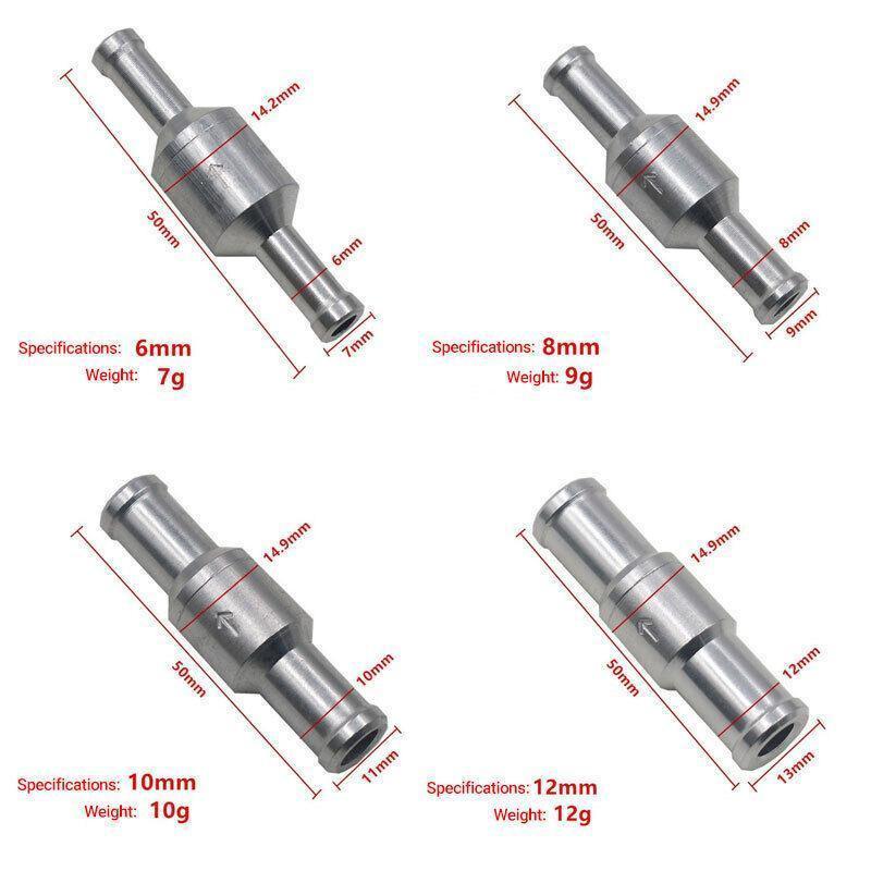 2X 6/8/10/12Mm One Way Non Return Check Valve Air Fuel Petrol Diesel Oil Vacuum - 12MM.