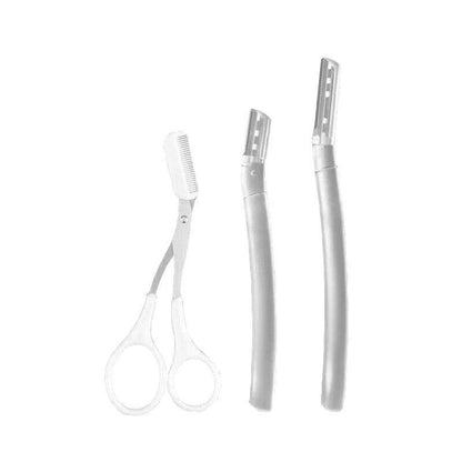 3Pcs Eyebrow Razor Set Facial Hair Remover Dermaplaning Shaving Tool Kit - Clear eyebrow razor*3