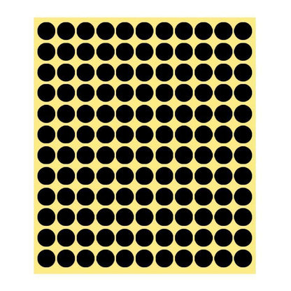 8/13/25/50mm Colour Sticker Dots Adhesive Round Labels Circular Scrapbooking Black - 8mm 260 Dots - 5 Sheets.