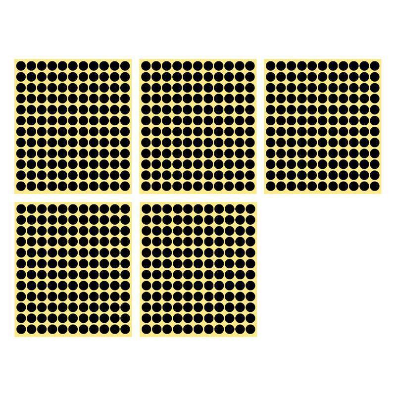 8/13/25/50mm Colour Sticker Dots Adhesive Round Labels Circular Scrapbooking Black - 8mm 260 Dots - 5 Sheets.