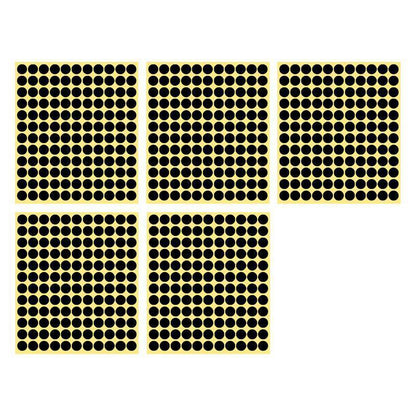8/13/25/50mm Colour Sticker Dots Adhesive Round Labels Circular Scrapbooking Black - 8mm 260 Dots - 5 Sheets.