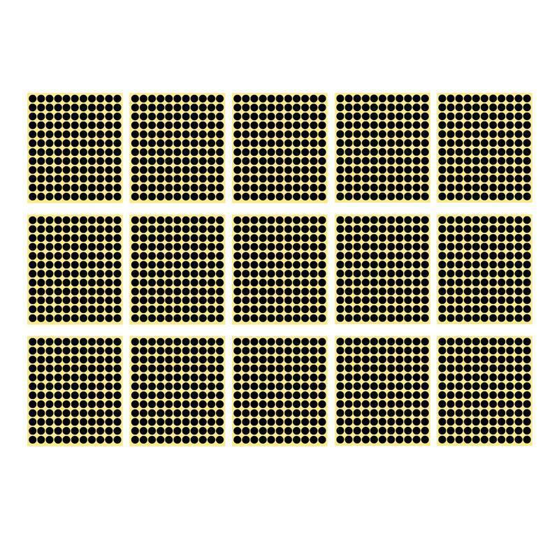 8/13/25/50mm Colour Sticker Dots Adhesive Round Labels Circular Scrapbooking Black - 8mm 260 Dots - 5 Sheets.