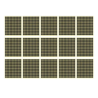 8/13/25/50mm Colour Sticker Dots Adhesive Round Labels Circular Scrapbooking Black - 8mm 260 Dots - 5 Sheets.