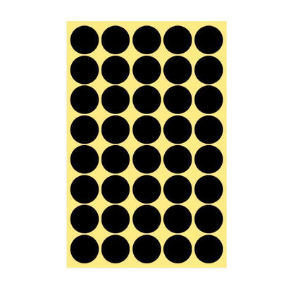 8/13/25/50mm Colour Sticker Dots Adhesive Round Labels Circular Scrapbooking Black - 8mm 260 Dots - 5 Sheets.