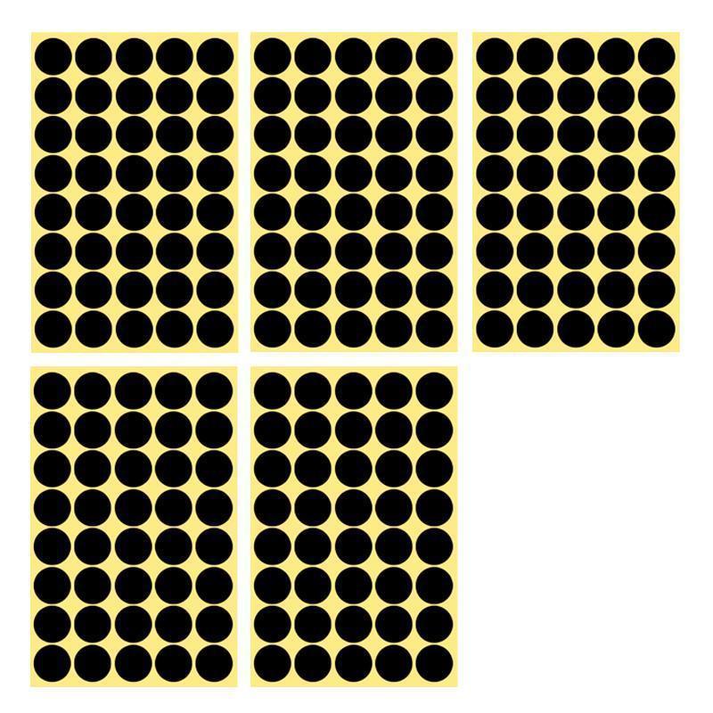 8/13/25/50mm Colour Sticker Dots Adhesive Round Labels Circular Scrapbooking Black - 8mm 260 Dots - 5 Sheets.