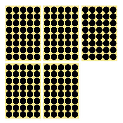 8/13/25/50mm Colour Sticker Dots Adhesive Round Labels Circular Scrapbooking Black - 8mm 260 Dots - 5 Sheets.