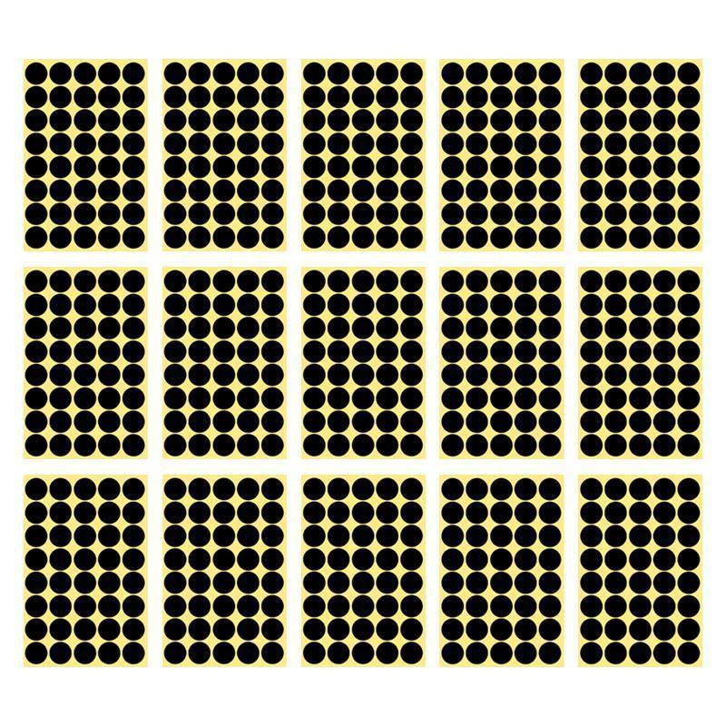 8/13/25/50mm Colour Sticker Dots Adhesive Round Labels Circular Scrapbooking Black - 8mm 260 Dots - 5 Sheets.