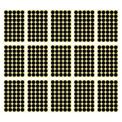 8/13/25/50mm Colour Sticker Dots Adhesive Round Labels Circular Scrapbooking Black - 8mm 260 Dots - 5 Sheets.