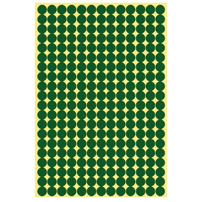 8/13/25/50mm Colour Sticker Dots Adhesive Round Labels Circular Scrapbooking Green - 25mm 40 Dots - 5 Sheets.
