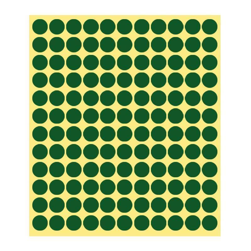 8/13/25/50mm Colour Sticker Dots Adhesive Round Labels Circular Scrapbooking Green - 25mm 40 Dots - 5 Sheets.