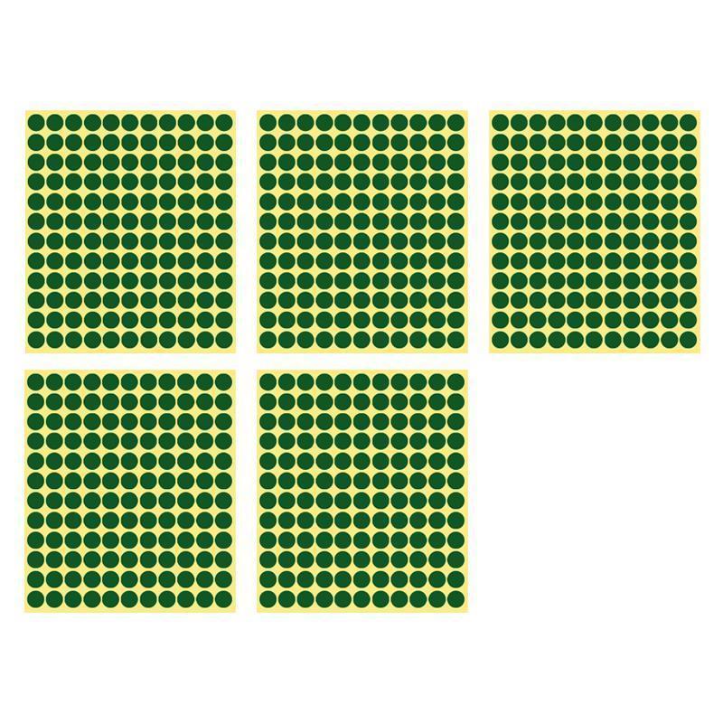 8/13/25/50mm Colour Sticker Dots Adhesive Round Labels Circular Scrapbooking Green - 25mm 40 Dots - 5 Sheets.