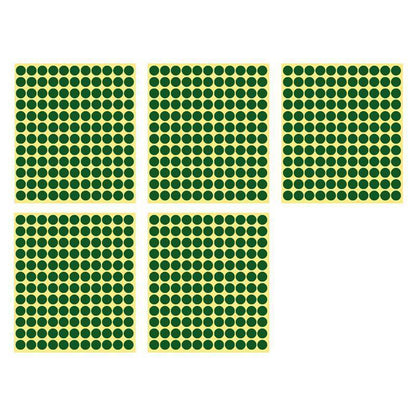 8/13/25/50mm Colour Sticker Dots Adhesive Round Labels Circular Scrapbooking Green - 25mm 40 Dots - 5 Sheets.