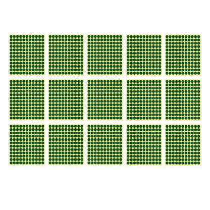 8/13/25/50mm Colour Sticker Dots Adhesive Round Labels Circular Scrapbooking Green - 25mm 40 Dots - 5 Sheets.
