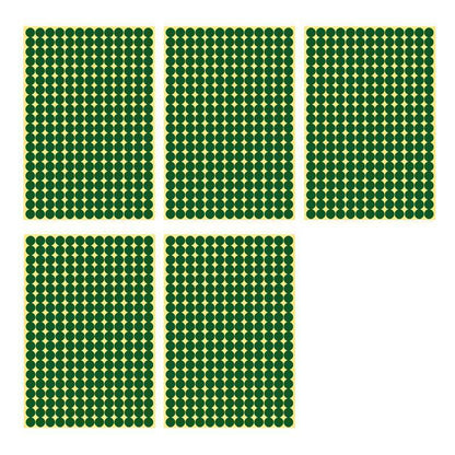 8/13/25/50mm Colour Sticker Dots Adhesive Round Labels Circular Scrapbooking Green - 50mm 8 Dots - 5 Sheets.