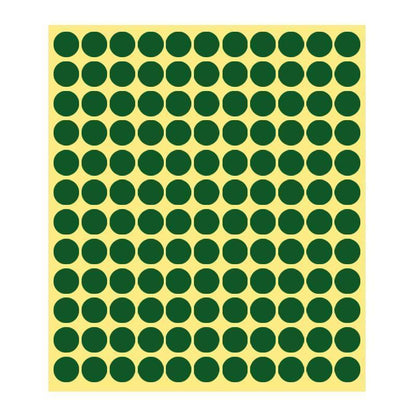 8/13/25/50mm Colour Sticker Dots Adhesive Round Labels Circular Scrapbooking Green - 50mm 8 Dots - 5 Sheets.