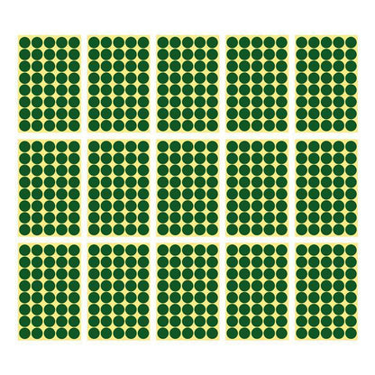 8/13/25/50mm Colour Sticker Dots Adhesive Round Labels Circular Scrapbooking Green - 50mm 8 Dots - 5 Sheets.