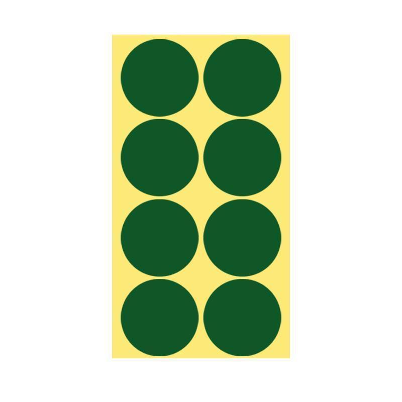 8/13/25/50mm Colour Sticker Dots Adhesive Round Labels Circular Scrapbooking Green - 8mm 260 Dots - 5 Sheets.