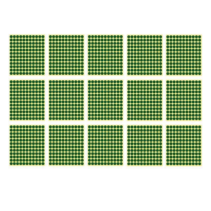 8/13/25/50mm Colour Sticker Dots Adhesive Round Labels Circular Scrapbooking Green - 8mm 260 Dots - 5 Sheets.