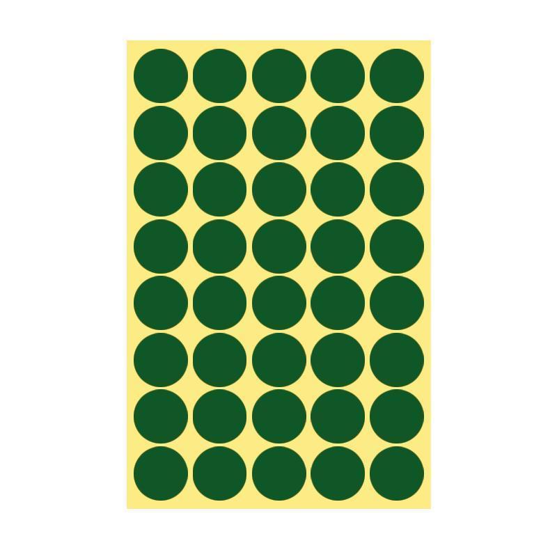 8/13/25/50mm Colour Sticker Dots Adhesive Round Labels Circular Scrapbooking Green - 8mm 260 Dots - 5 Sheets.