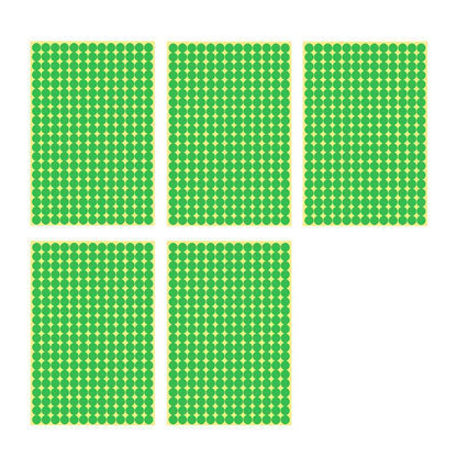 8/13/25/50mm Sticker Dots Adhesive Round Labels Circular Scrapbooking Light Green - 50mm 8 Dots - 5 Sheets.