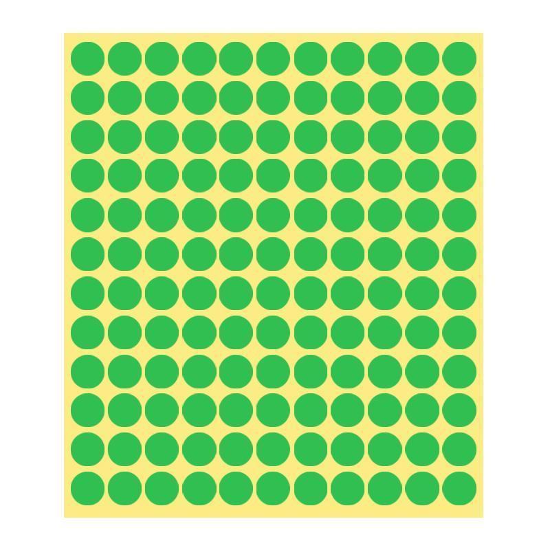 8/13/25/50mm Sticker Dots Adhesive Round Labels Circular Scrapbooking Light Green - 50mm 8 Dots - 5 Sheets.