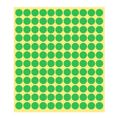 8/13/25/50mm Sticker Dots Adhesive Round Labels Circular Scrapbooking Light Green - 50mm 8 Dots - 5 Sheets.