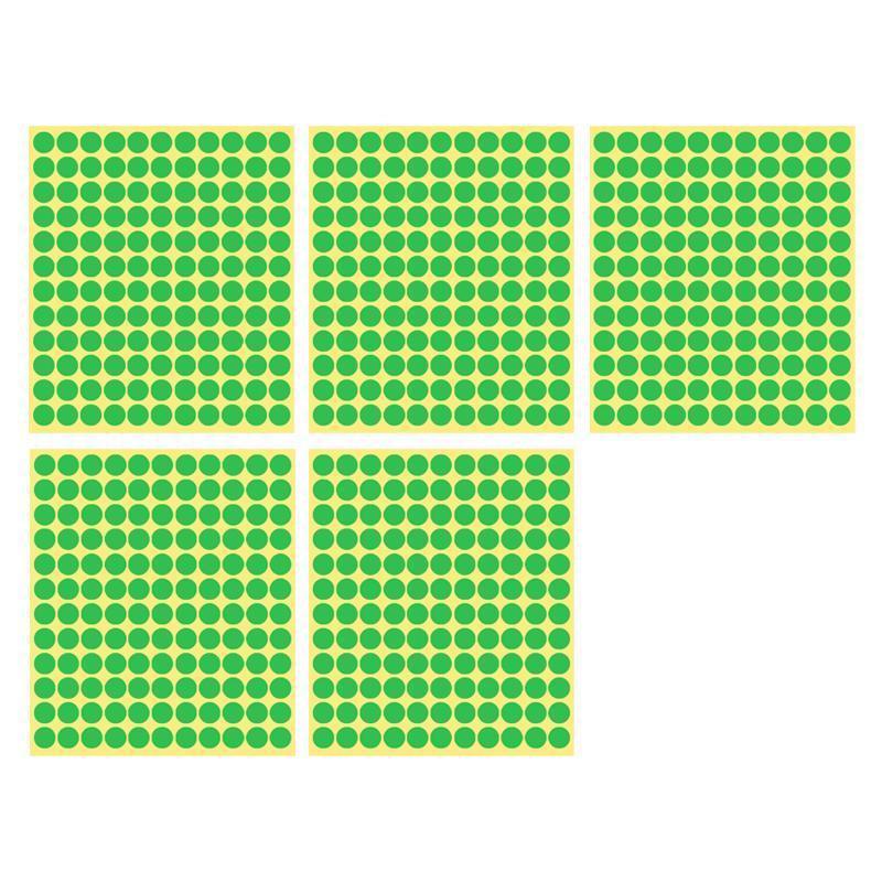 8/13/25/50mm Sticker Dots Adhesive Round Labels Circular Scrapbooking Light Green - 50mm 8 Dots - 5 Sheets.
