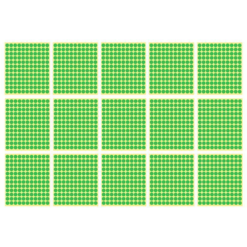 8/13/25/50mm Sticker Dots Adhesive Round Labels Circular Scrapbooking Light Green - 50mm 8 Dots - 5 Sheets.