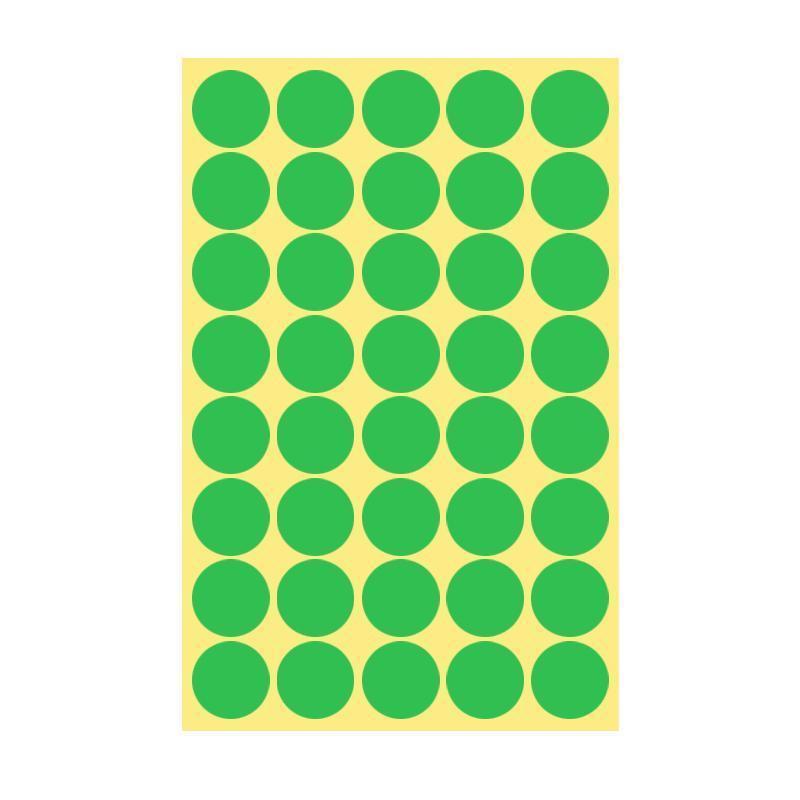 8/13/25/50mm Sticker Dots Adhesive Round Labels Circular Scrapbooking Light Green - 50mm 8 Dots - 5 Sheets.