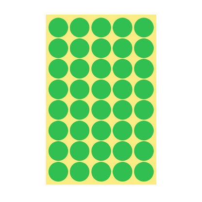 8/13/25/50mm Sticker Dots Adhesive Round Labels Circular Scrapbooking Light Green - 50mm 8 Dots - 5 Sheets.