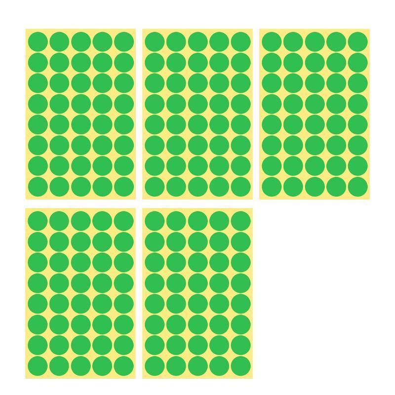 8/13/25/50mm Sticker Dots Adhesive Round Labels Circular Scrapbooking Light Green - 50mm 8 Dots - 5 Sheets.