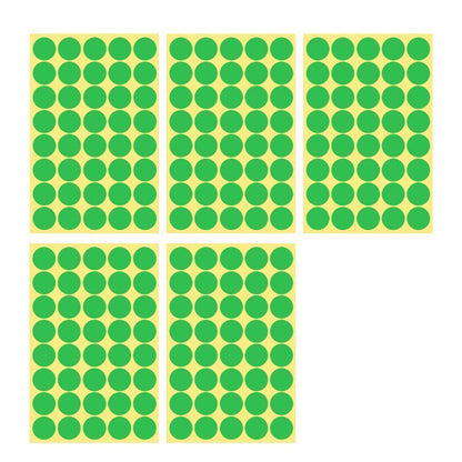 8/13/25/50mm Sticker Dots Adhesive Round Labels Circular Scrapbooking Light Green - 50mm 8 Dots - 5 Sheets.