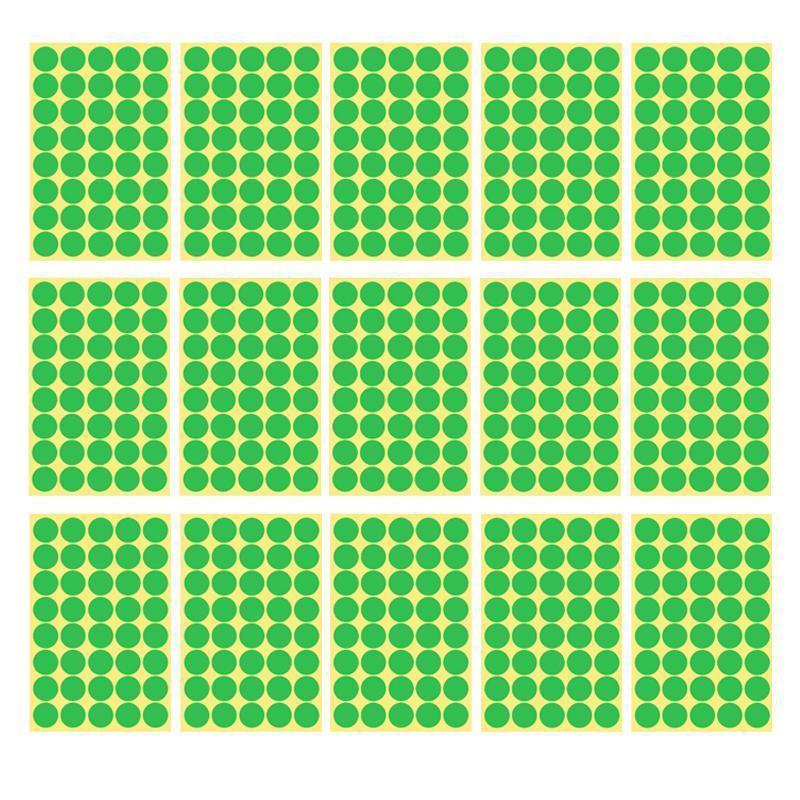 8/13/25/50mm Sticker Dots Adhesive Round Labels Circular Scrapbooking Light Green - 50mm 8 Dots - 5 Sheets.